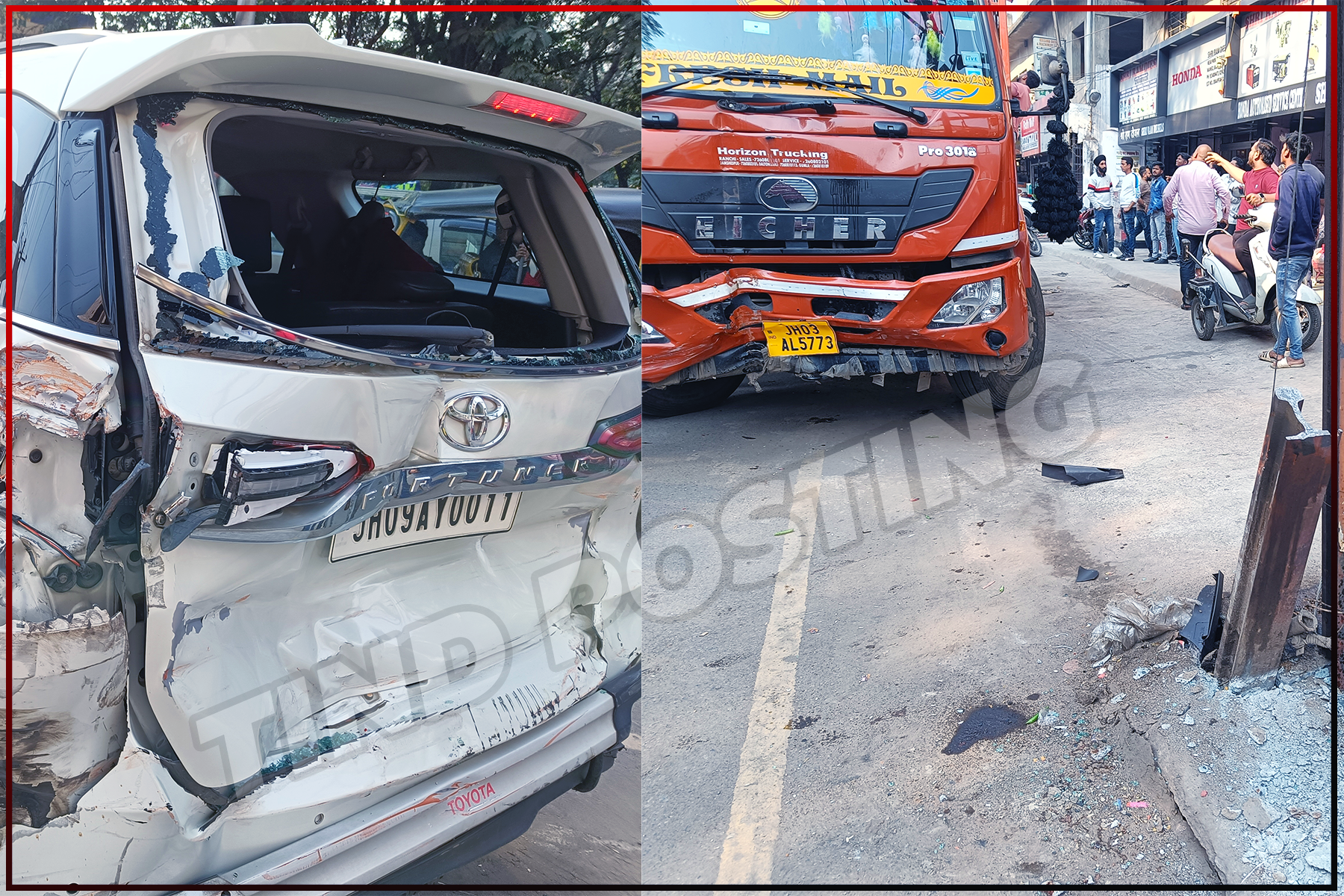 Jamshedpur News: Big accident in Mango, Truck hits a Fortuner Near Payal Talkies and Hanuman Mandir - Watch Video..