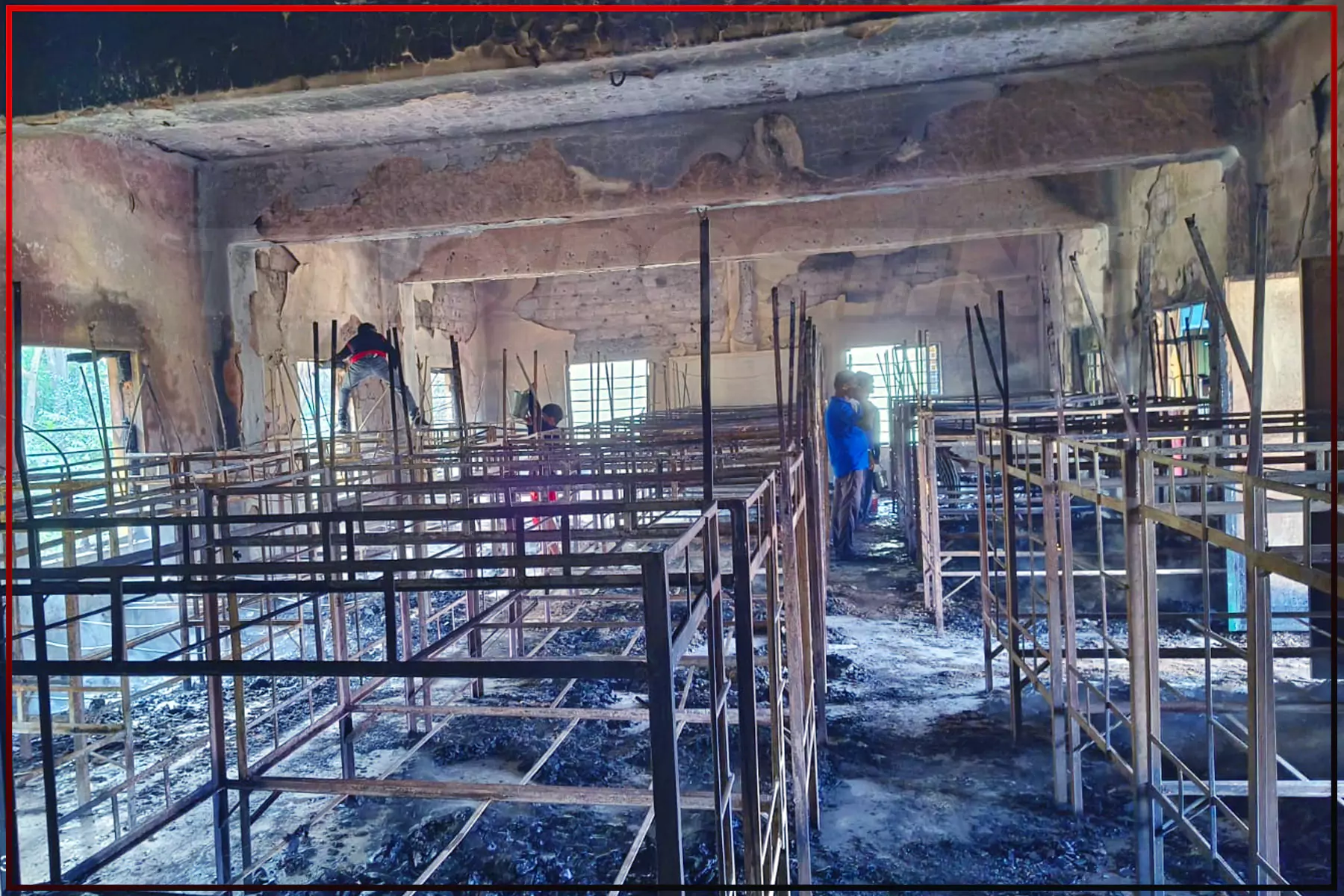 Huge fire in Jharkhand, Sahibganj St. Joseph's hostel, 120 beds burned down, students safe from the incident