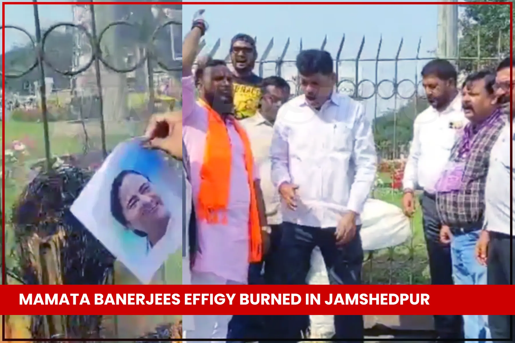 Hindu Jagran Manch protested against Mamata Banerjee in Jamshedpur