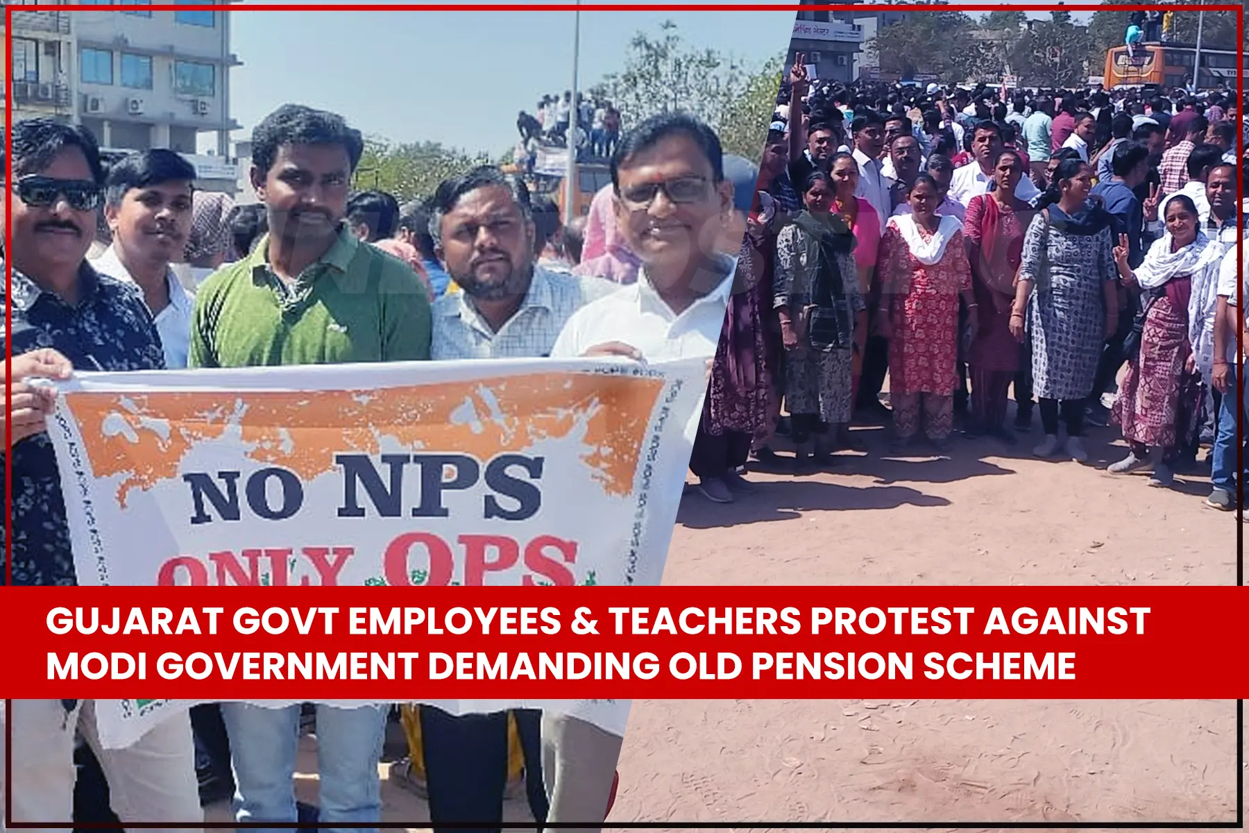 Massive Protest Against New Pension Scheme in Gujarat ahead of PM Modi's Visit