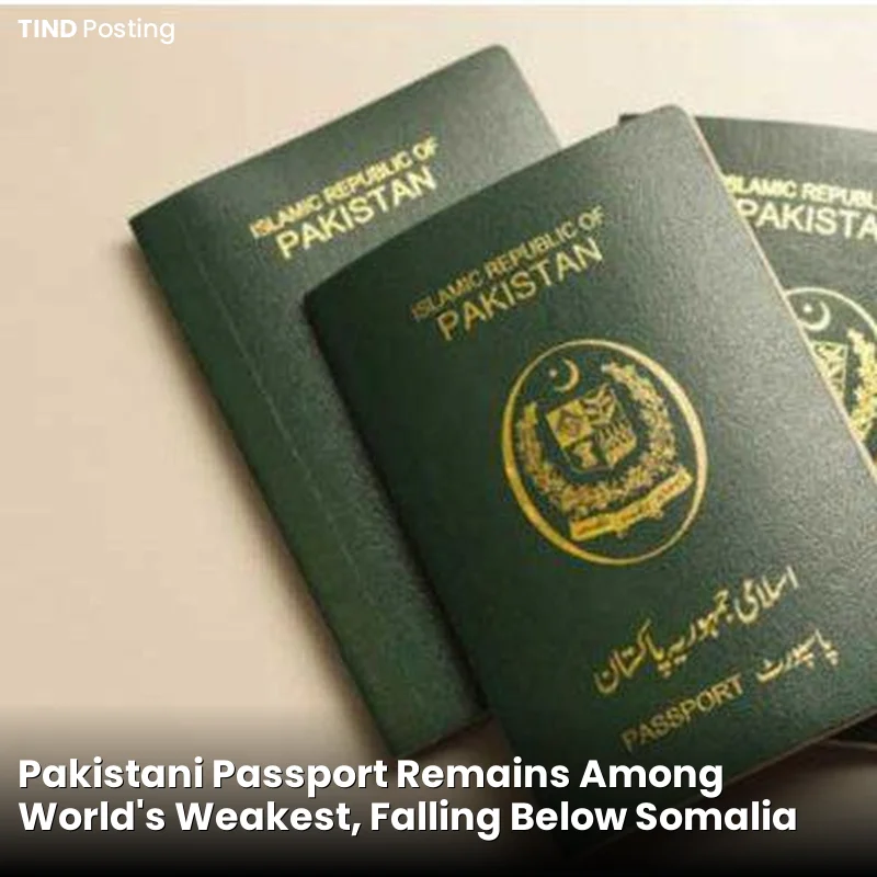 Pakistani Passport Remains Among World's Weakest, Falling Below Somalia and Palestine