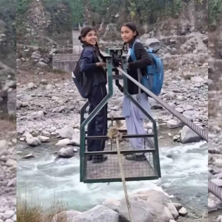 Uttarakhand Schoolgirls Risk Lives Daily on Shaky River Trolley
