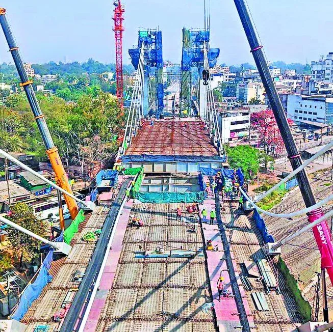 Ranchi Flyover's Cable-Stayed Bridge Nears Completion in 40 Hours