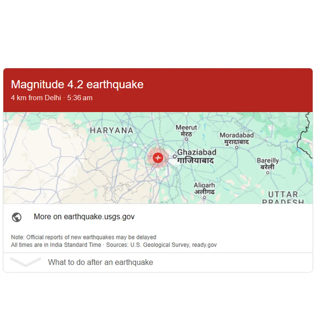 Just In: Delhi Earthquake Shakes Capital Early Monday